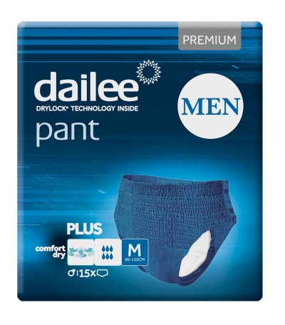 Dailee Pant Premium Men Blue Plus M, kalhotky natahovací pro muže 15 ks